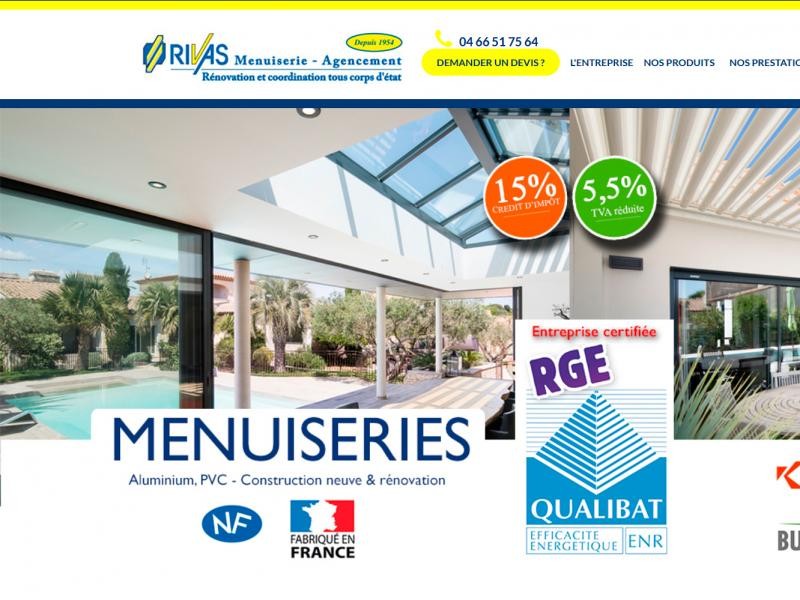 Rivas Menuiserie - Site internet